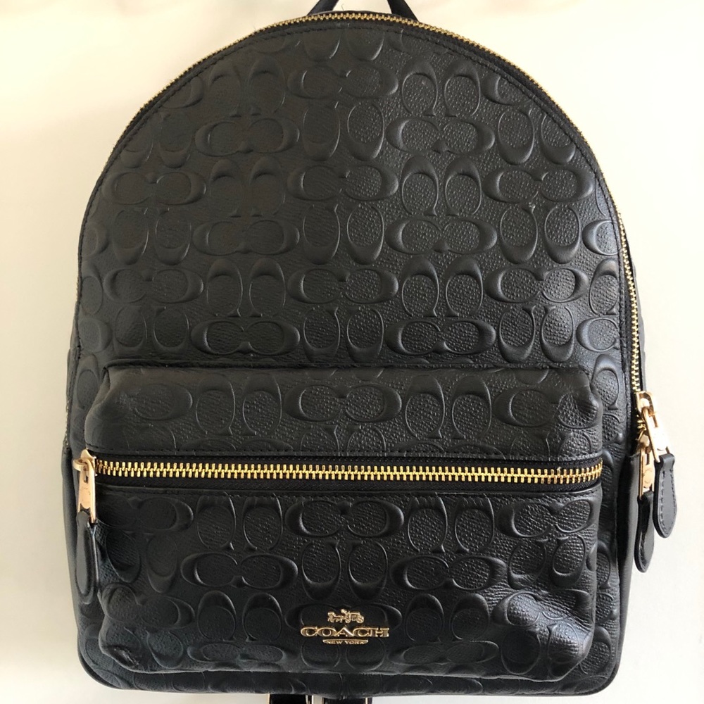 Coach Embossed Leather Backpack
